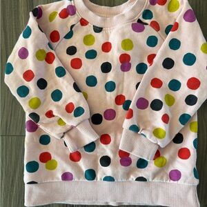 Hanna Andersson Pink Sweatshirt with Multicolor Polka Dots